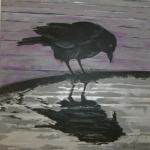 Le Corbeau, acrylique sur toile de Christine
