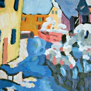 Paysage de neige, acrylique de Christophe