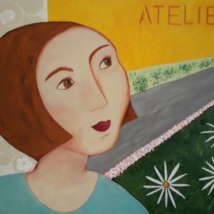 Atelier, acrylique sur toile de Cécile
