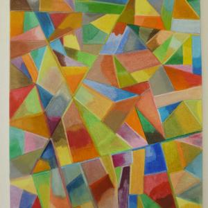 Pastels gras et huile sur toile de Monique