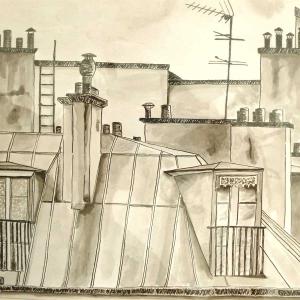 Dessin à l'encre de Chine de Sandrine