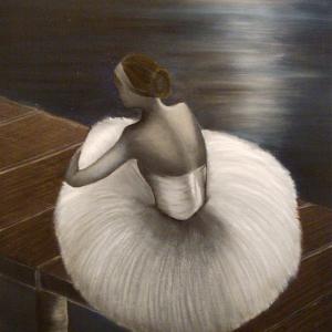 Danseuse, huile sur toile de Stéphanie